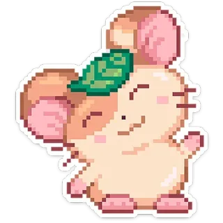 😌 944037a2 hamster, binatang, lucu, pixel art, kawaii, hewan peliharaan telegram sticker
