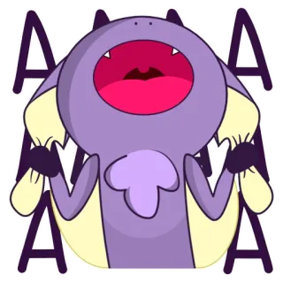 😫 493d0a72 AAAAA мультфильм, монстр, крик, фиолетовый, смешной, выражение telegram sticker
