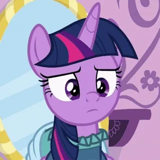 ❤️ fd7546e7 Twilight Sparkle My Little Pony Twilight Sparkle, My Little Pony, Cartoon, Pony, Traurig, Gesichtsausdruck whatsapp sticker