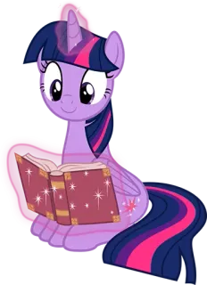🙂 fb879b59 Twilight Sparkle My Little Pony ม้าโพนี่, เวทมนตร์, การ์ตูน, หนังสือ, ประกาย, มิตรภาพ telegram sticker