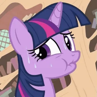 🫢 0e78df7a Twilight Sparkle My Little Pony Twilight Sparkle, My Little Pony, cartoon, pony, expression, distressed telegram sticker