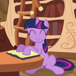 😩 7014bddc Twilight Sparkle My Little Pony cartoon, pony, reading, magic, friendship telegram sticker