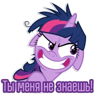😁 10c207a8 Twilight Sparkle My Little Pony Ты меня не знаешь! My Little Pony, Twilight Sparkle, cartone animato, pony, adesivo telegram sticker
