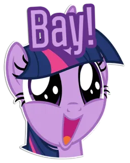 😃 2cf72c42 Twilight Sparkle My Little Pony Bay! Pony, Cartone animato, Animazione, Amicizia, Saluto, Baio, Twilight Sparkle telegram sticker