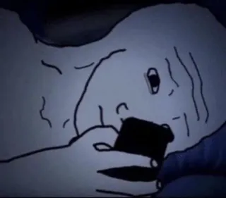 🚬 0cce4a77 Wojak, Meme, Sedih, Depresi, Telepon, Tempat Tidur telegram sticker