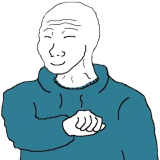 😊 3832f325 Wojak, Meme, Meme Internet, Karakter, Ekspresi telegram sticker