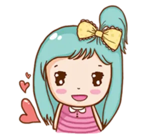 👩 06051001 Мультфильм, Милый, Девушка, Наклейка, Аниме, Каваии telegram sticker