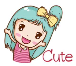 🐥 1b03e307 Cute милый, девушка, очаровательный, мультфильм, каваий telegram sticker