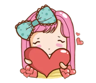 ❤ 2aaed44c милый, девушка, сердце, любовь, мультфильм, аниме, каваий telegram sticker