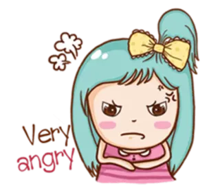 😠 c301fff9 very angry злой, разочарованный, расстроенный, бешеный, мультфильм, девочка, милый telegram sticker