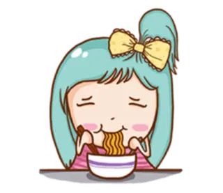 🍜 fc1e8c19 девушка, еда, лапша, аниме, милая telegram sticker