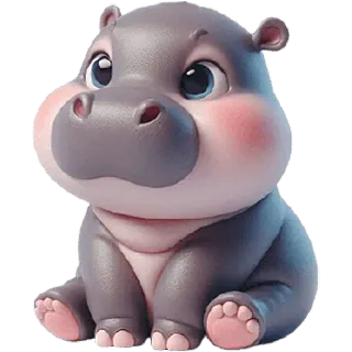 ☺️ 788ce5f7 бегемот, мультфильм, животное, милый, млекопитающее telegram sticker