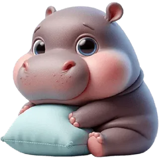 🥱 8bbf0a19 гиппопотам, милый, животное, мультфильм, млекопитающее, иллюстрация telegram sticker