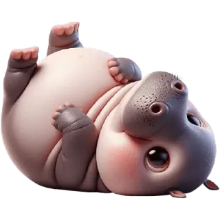 😛 a8f7f97c милый, животное, детеныш гиппопотама, гиппопотам, очаровательный, мультяшный, игривый, причудливый telegram sticker