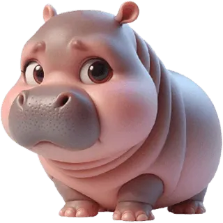 😩 eaac12e8 гиппопотам, милый, животное, мультик, каваий, бегемот telegram sticker