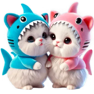 ☺️ 7de1a0fc Katze, Kätzchen, Hai, Tier, niedlich, entzückend, Haustier, kawaii whatsapp sticker