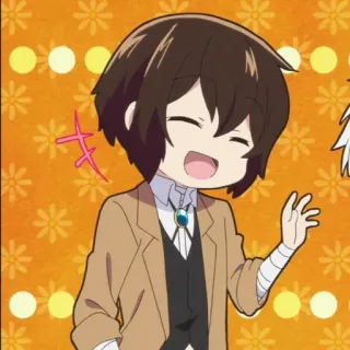 🧳 68280661 Dazai Osamu Bungo Stray Dogs Anime, Dazai, Bungo Stray Dogs, Dibujos animados, Lindo, Chibi telegram sticker