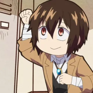 🧳 cc32fbeb Dazai Osamu Bungo Stray Dogs anime, dazai, bungo stray dogs, lindo, chibi telegram sticker