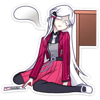 💀 6099ef19 อนิเมะ, ผู้หญิง, เศร้า, ร้องไห้, นั่ง, ผู้หญิง, ผมขาว, การ์ตูน telegram sticker