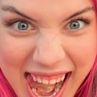 🙄 79aed9b6 脸, 女人, 表情, 粉色头发 whatsapp sticker