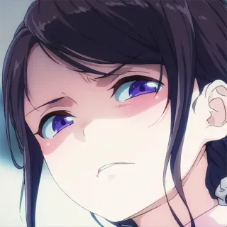 😠 098ca20a Anime, Gadis, Wanita, Kartun, Mata ungu, Rambut hitam telegram sticker