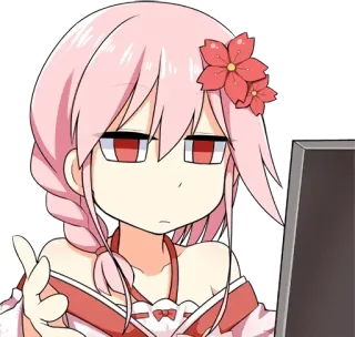 😐 33e5209d Anime, Manga, Gadis, Karakter, Rambut merah muda, Sakura, Bunga telegram sticker