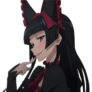 😳 e63cf3a3 Anime, Gadis, Karakter, Telinga rubah, Seringai telegram sticker