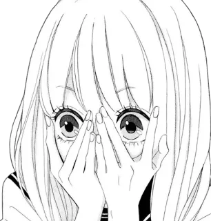 😱 1b64ef2e Аниме, Девушка, Манга, Милая, Застенчивая, Прятаться whatsapp sticker