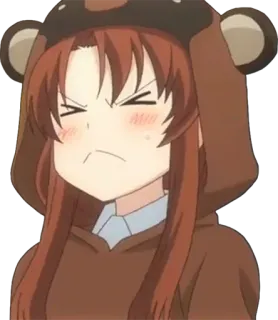 ☺️ 51321c37 Аниме, Медведь, Худи, Злой, Девушка, Милый whatsapp sticker