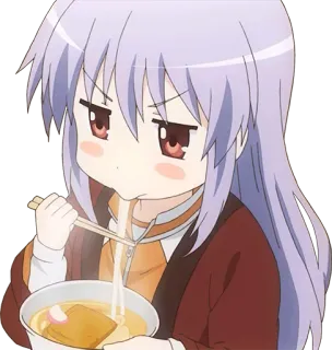 😌 a5b208e7 Ren-chon Non Non Biyori Аниме, Мультфильм, Ренге Мияучи, Лапша, Еда, Милый whatsapp sticker