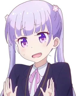 😱 c19fc915 аниме, девушка, мило, персонаж, фиолетовые волосы, иллюстрация whatsapp sticker