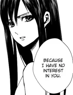 ❌ ceefa4ca BECAUSE I HAVE NO INTEREST IN YOU. Манга, Аниме, Равнодушие, Девушка, Черно-белое whatsapp sticker