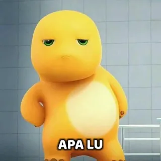 😏 27ba17b6 APA LU dinosaurio, dibujos animados, lindo, indonesio, qué quieres telegram sticker