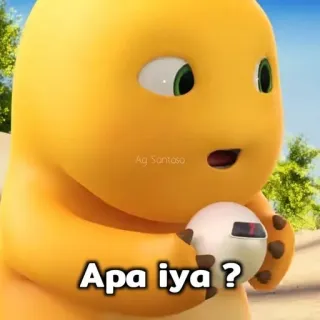 🤔 360eb085 Apa iya ? dinosaurio, dibujos animados, lindo, amarillo, personaje, animación telegram sticker