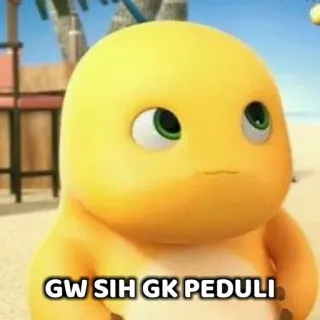 😌 59c6145a GW SIH GK PEDULI dibujo animado, meme, dinosaurio, indonesio, expresión telegram sticker