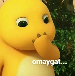 ☺ 6fc374fe omaygat... Dibujos animados, Dinosaurio, Divertido, Lindo, Amarillo, Impactado telegram sticker