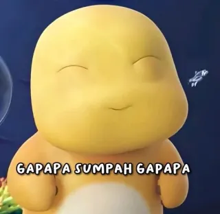 🐷 82e67068 GAPAPA SUMPAH GAPAPA Dibujo animado, Lindo, Personaje, Amarillo telegram sticker