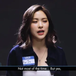 🌚 5b6c65db Ryujin Not most of the time... But yes, женщина, k-pop, рюджин, hello82, корейский, певица telegram sticker