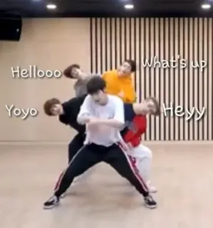 🪄 be61dff7 Hellooo Yoyo grupo, dança, olá, saudação whatsapp sticker