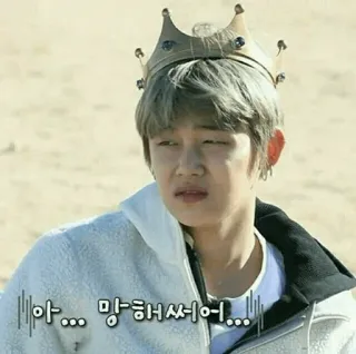 🌸 116b956a 아... 망했어어... 人, 王冠, 韓国, 悲しい, 表情 telegram sticker