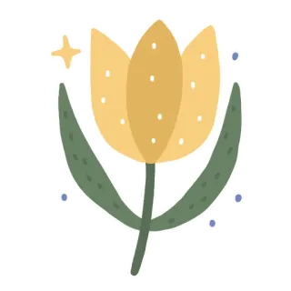 🌷 3003ef7a ดอกไม้, ทิวลิป, สีเหลือง, พืช, ลายดอก, ธรรมชาติ telegram sticker