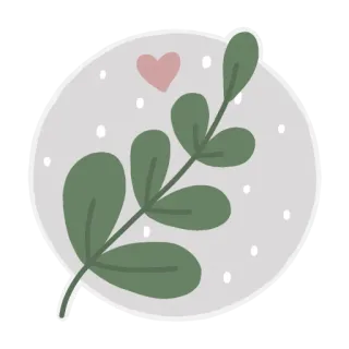 🌿 630b59b0 ใบไม้, หัวใจ, ธรรมชาติ, ต้นไม้, ตกแต่ง telegram sticker