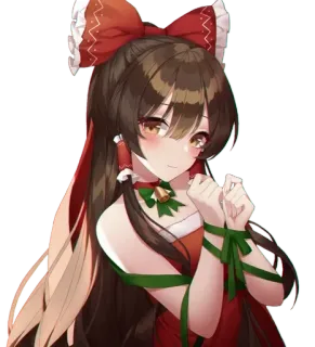 💞 41b5e774 Аниме, Девушка, Рождество, Бант, Праздник telegram sticker