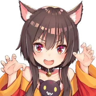 💞 8b86fdf9 Аниме, Кошачьи ушки, Нэко, Девочка, Милый telegram sticker