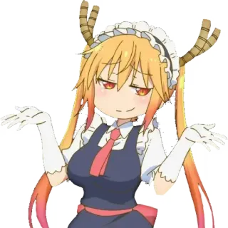 💞 914d1079 Tohru Miss Kobayashi's Dragon Maid Аниме, Дракон, Горничная, Пожимает плечами, Тору telegram sticker