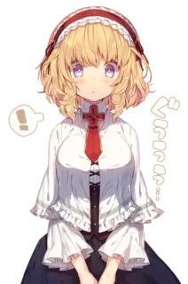 💞 d949de42 ぐぶっ… аниме, девочка, мило, блондинка, платье telegram sticker