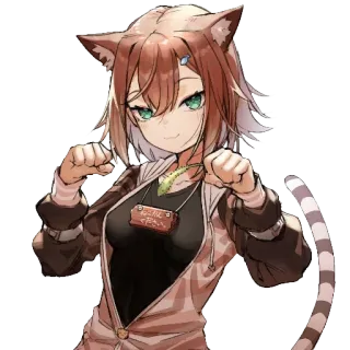 💞 e21a22c8 撫でて ください аниме девушка, кошачьи ушки, неко, аниме telegram sticker