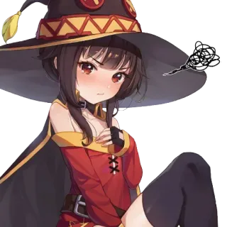 💞 fb4ff6fd Megumin Konosuba Аниме, Девушка, Милая, Волшебник, Мегумин telegram sticker