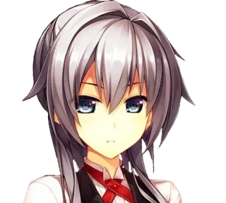 😠 215a68dc Anime, Mädchen, Manga, Porträt, Charakter, Weißes Haar, Ernst, Kunst telegram sticker