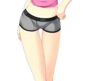 😎 3aa2163c Anime, Mädchen, Shorts, Rosa Top, Cartoon, Weiblich telegram sticker
